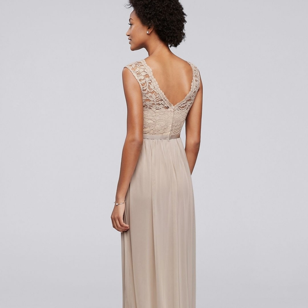 Long Bridesmaid Dress with Lace Bodice - Petal - Picture 4 of 5